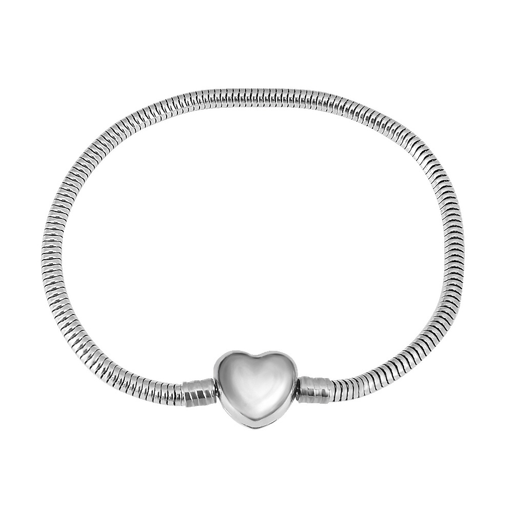 Linda\'s Jewelry Náramok DIY Srdce Klip chirurgická oceľ INR170 Dĺžka: 19