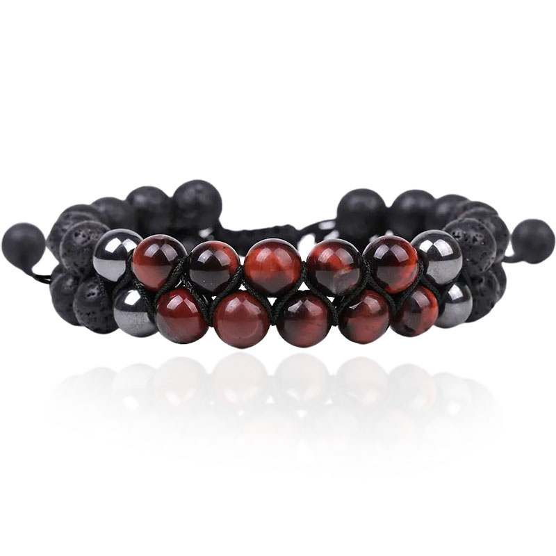 E-shop Sam's Artisans Korálkový náramok Double Red Tiger Eye INRM228