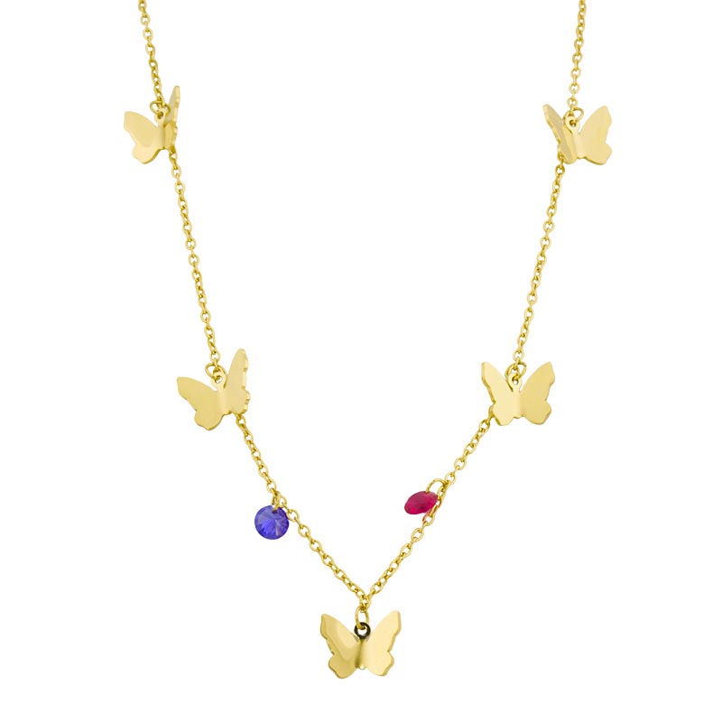 Linda\'s Jewelry Náhrdelník Motýlikovia chirurgická oceľ INH212