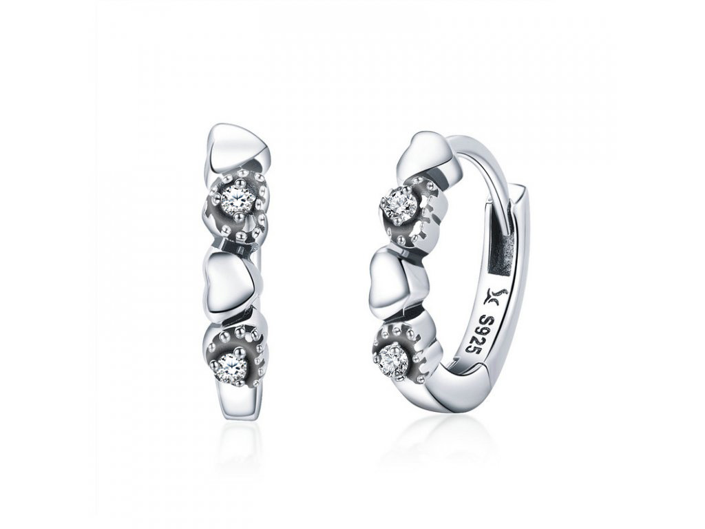 E-shop Linda's Jewelry Strieborné náušnice Kruhy Malé Love White Ag 925/1000 IN462