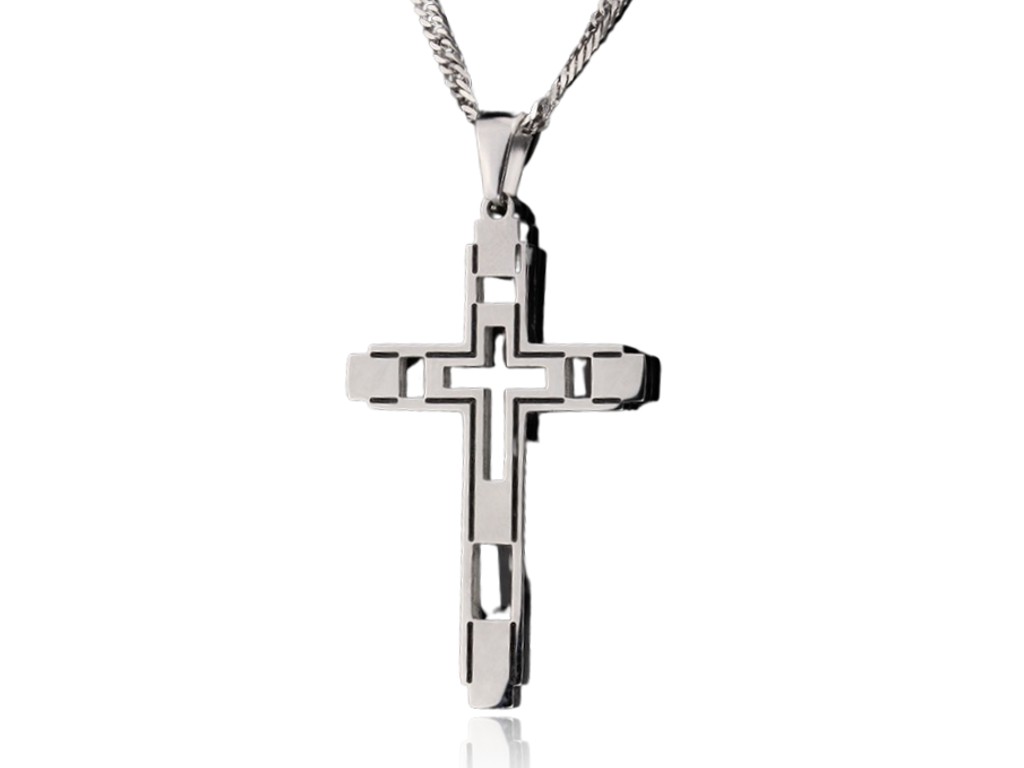 Linda's Jewelry Náhrdelník kríž Futura chirurgická oceľ INH065-75 Dĺžka: 45 cm
