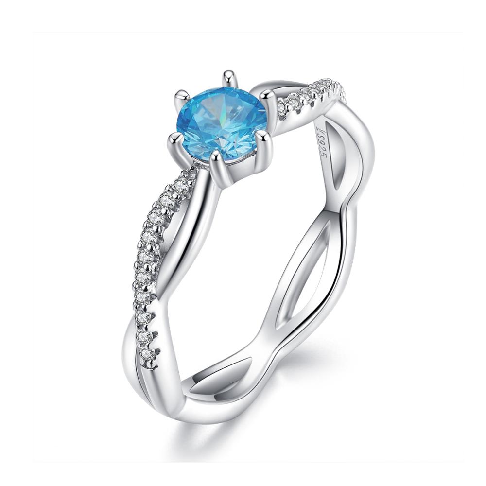 E-shop Linda's Jewelry Strieborný prsteň Sapphire Prepletený Ag 925/1000 IPR051-8