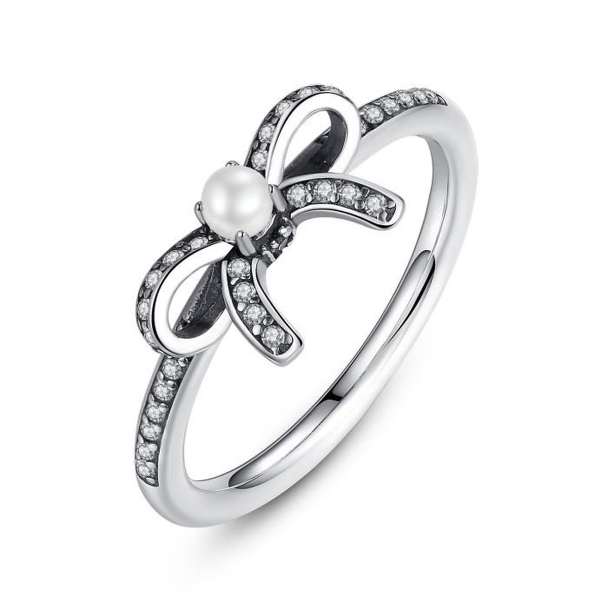 E-shop Linda's Jewelry Strieborný prsteň Mašľa s perlou Ag 925/1000 IPR014-8