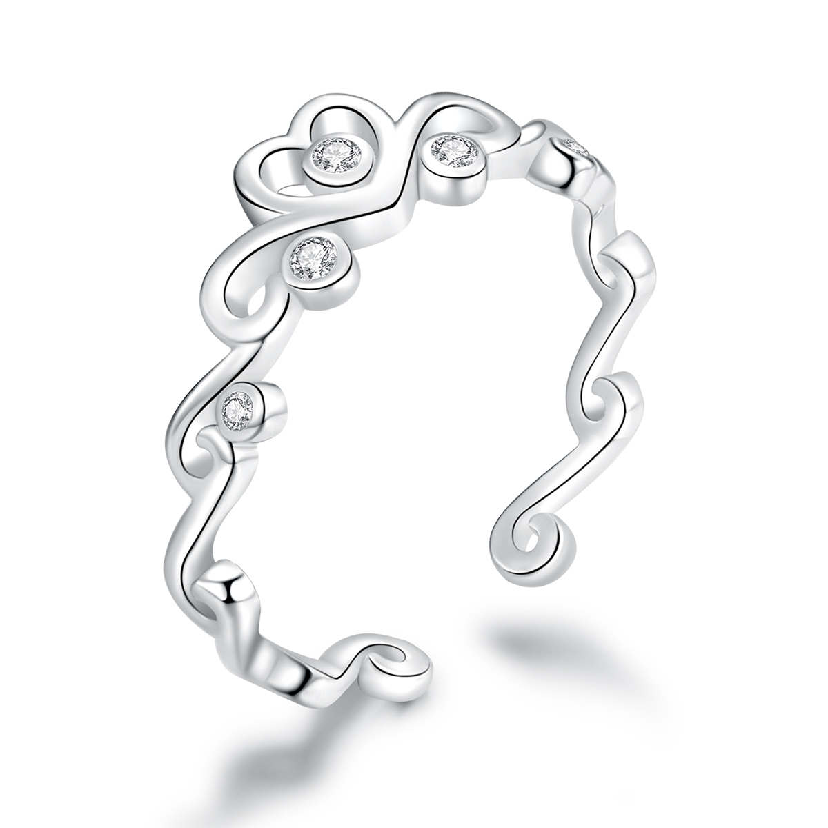 Linda\'s Jewelry Nastaviteľný strieborný prsteň Láska Nebeská Ag 925/1000 IPR068 Veľkosť: Univerzálna