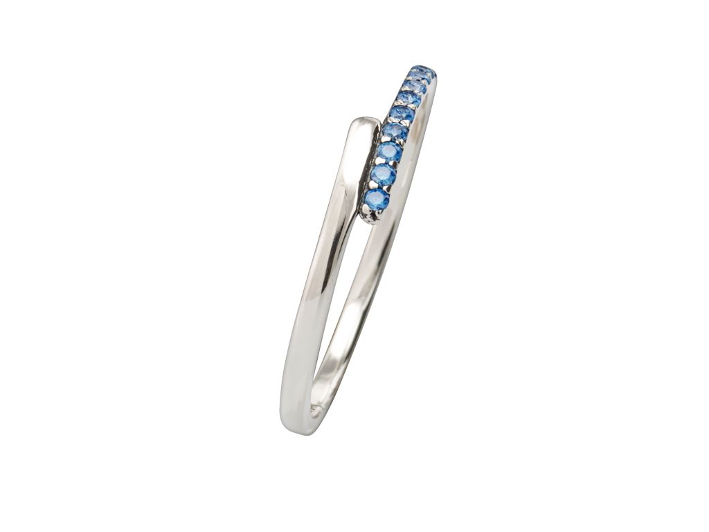Linda\'s Jewelry Strieborný prsteň Simple Blue Line Ag 925/1000 IPR050-8 Veľkosť: 57