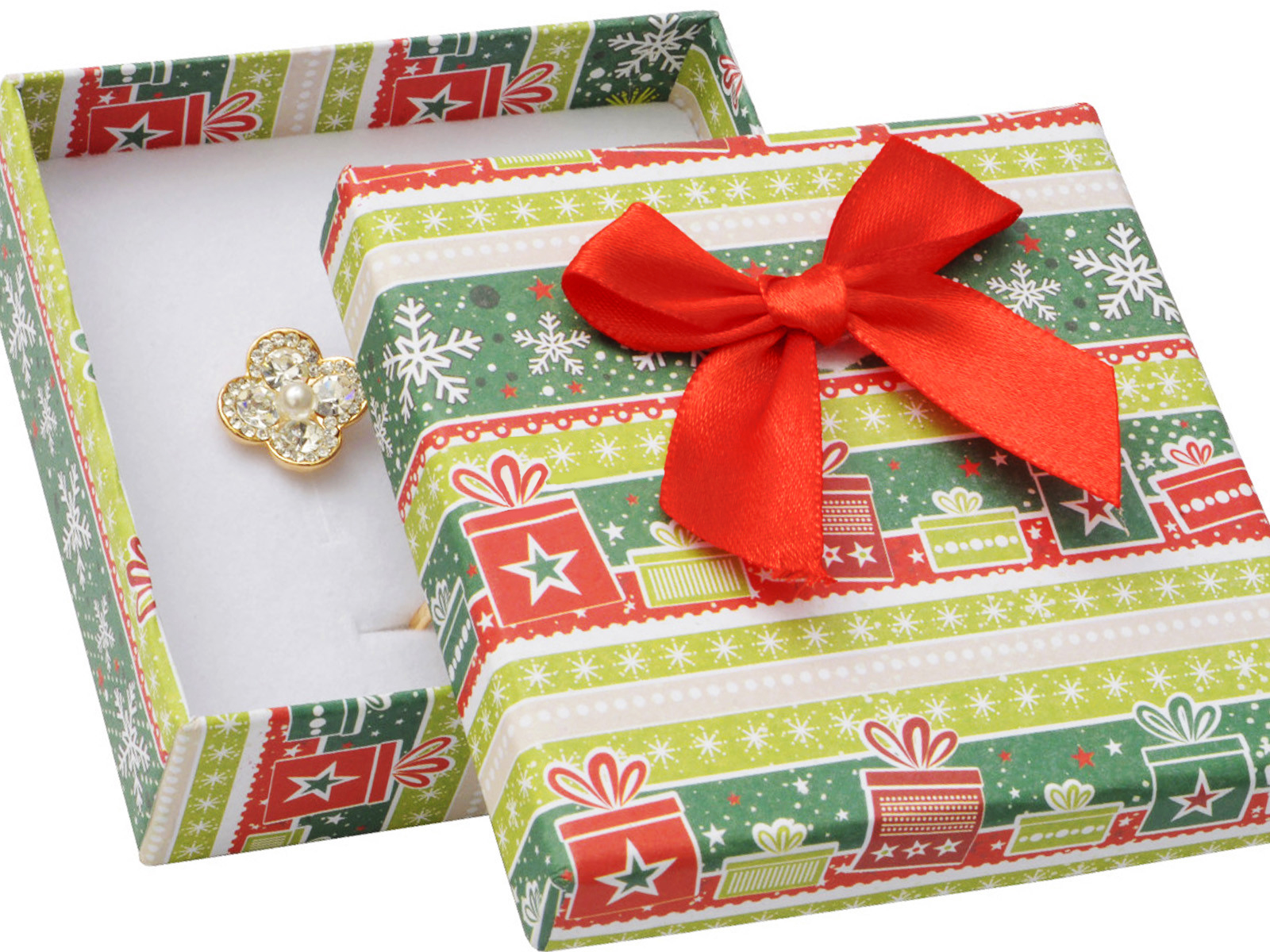 E-shop JKBOX Vianočný krabička s mašľou na strednej sadu šperkov IK020