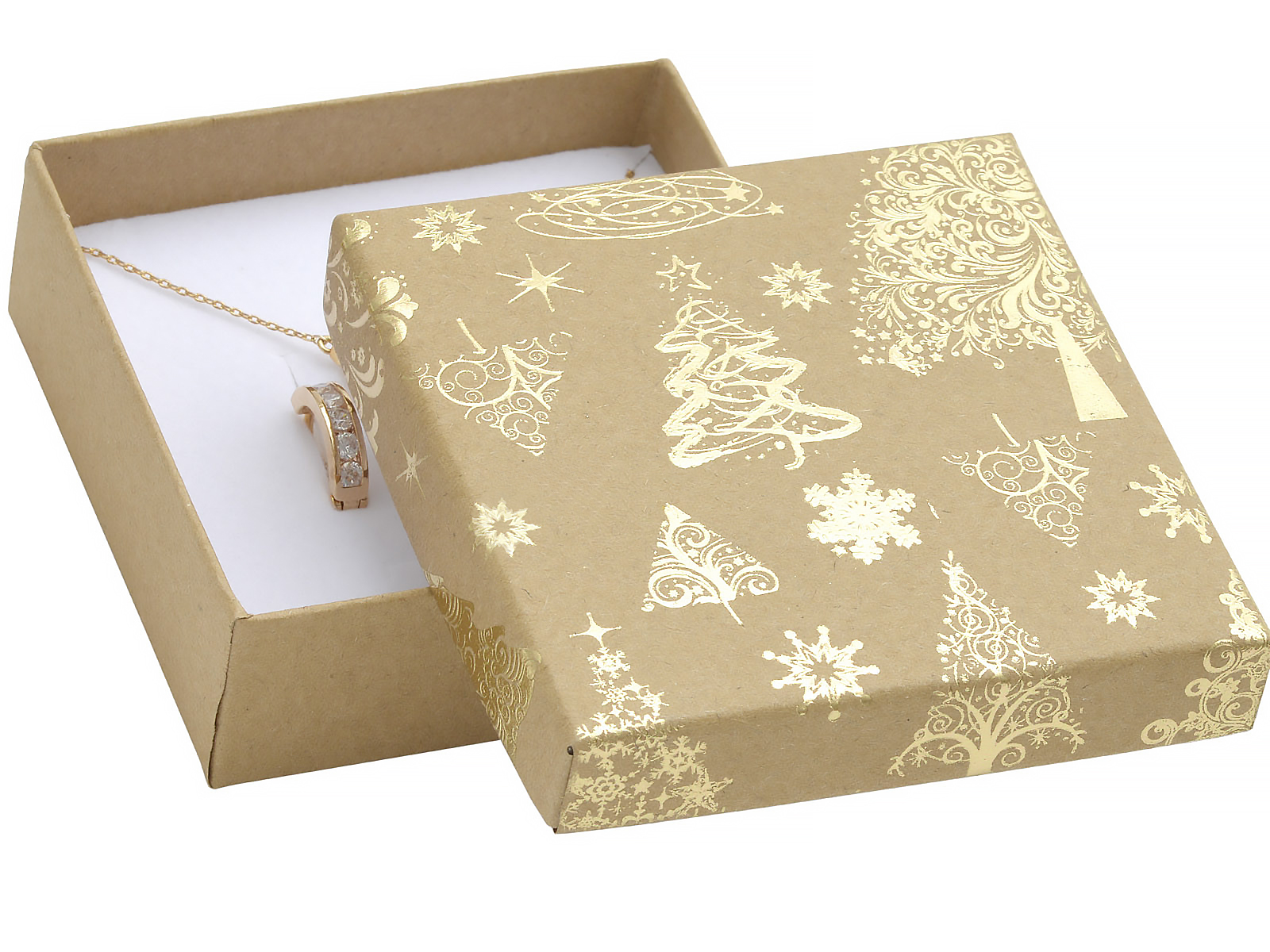 E-shop JKBOX Vianočné krabička Zlatý Stromček na strednej sadu šperkov IK021