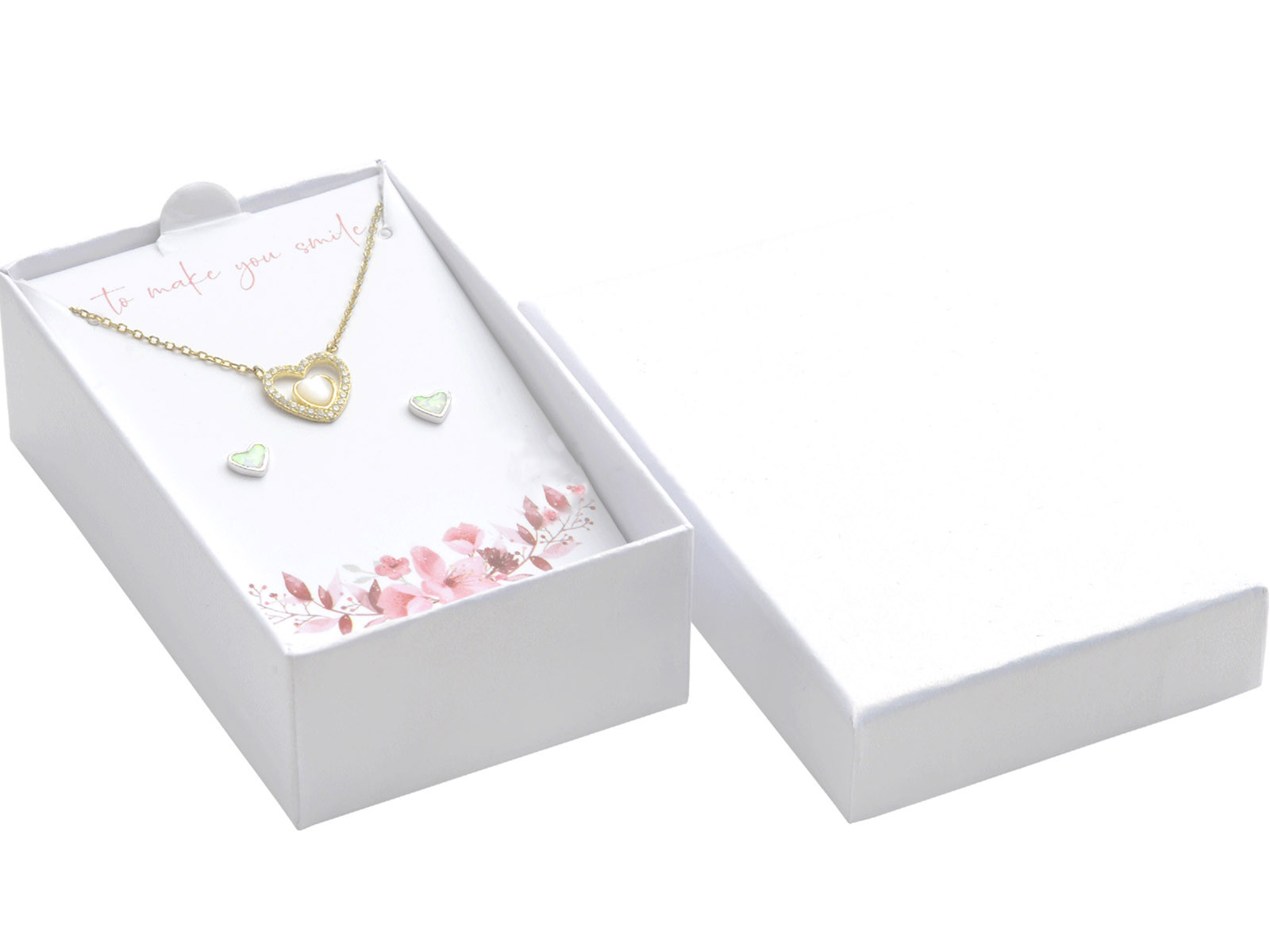 E-shop JKBOX Biela papierová krabička s venovaním na malú sadu šperkov IK032