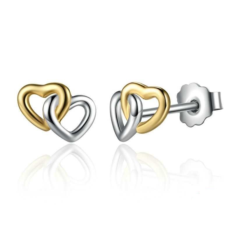 E-shop Linda's Jewelry Strieborné napichovacie náušnice Love Double Ag 925/1000 IN003