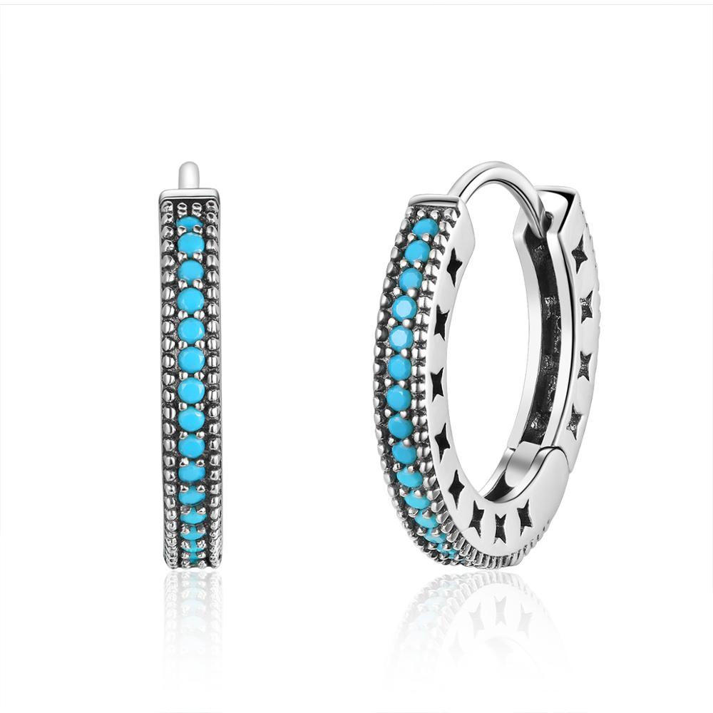 E-shop Linda's Jewelry Strieborné náušnice Kruhy Blue Elegance Ag 925/1000 IN073
