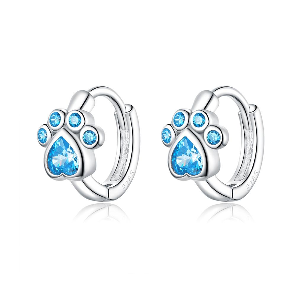 E-shop Linda's Jewelry Strieborné náušnice Kruhy Love Pets Blue Ag 925/1000 IN087