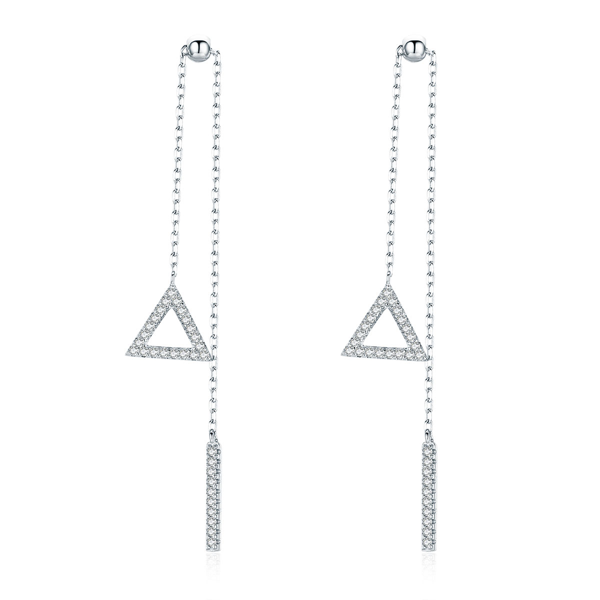 E-shop Linda's Jewelry Strieborné náušnice Visiace Geometric Ag 925/1000 IN184