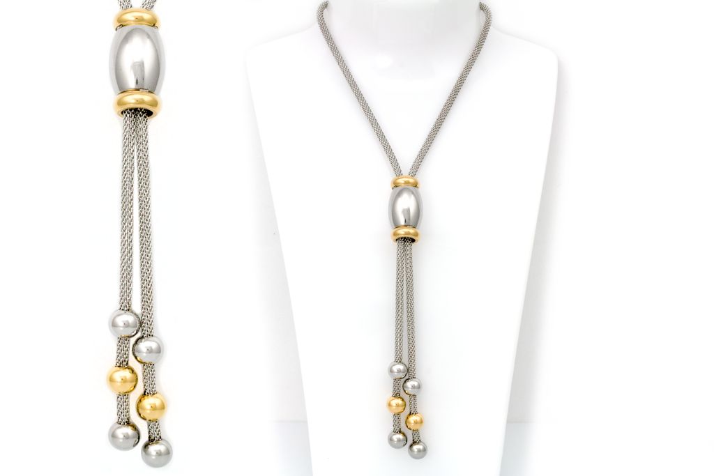 Linda's Jewelry Sťahovacia náhrdelník s guličkami chirurgická oceľ INH014