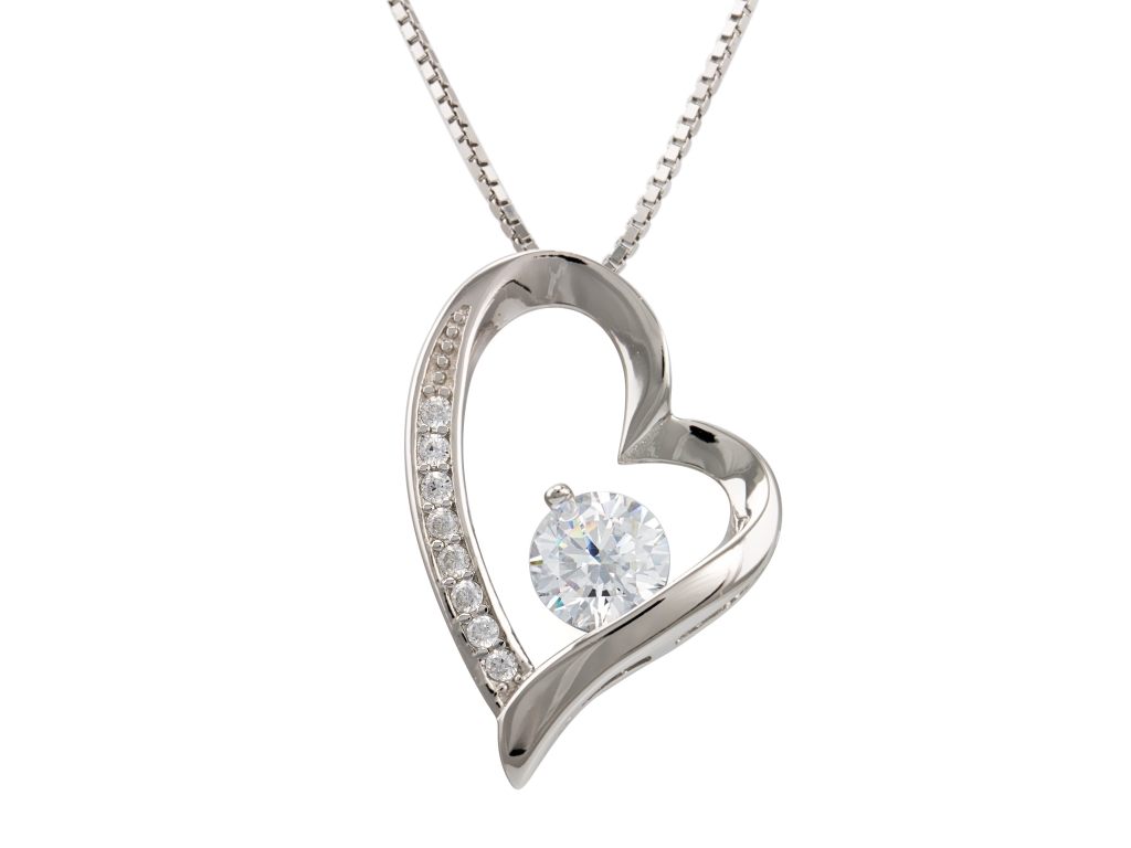 E-shop Linda's Jewelry Strieborný náhrdelník so zirkónom Love Ag 925/1000 INH025