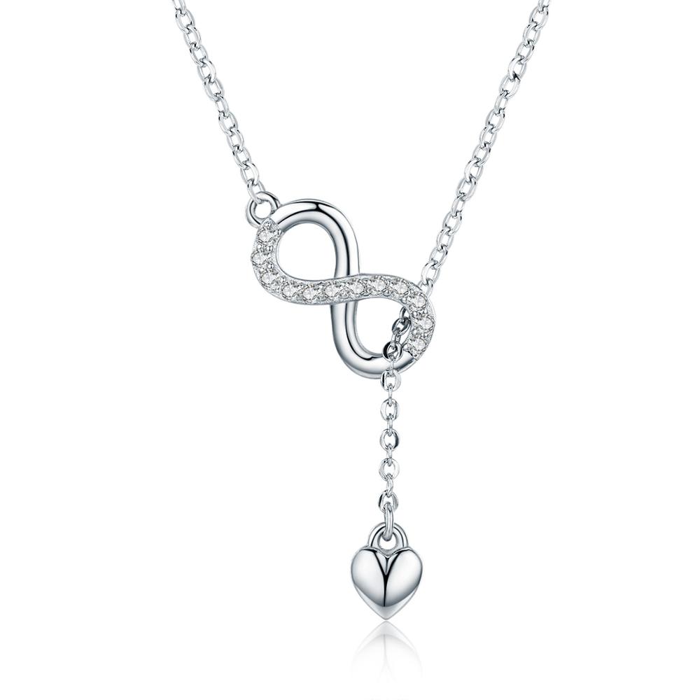 E-shop Linda's Jewelry Strieborný náhrdelník so zirkónmi Nekonečno Ag 925/1000 INH035