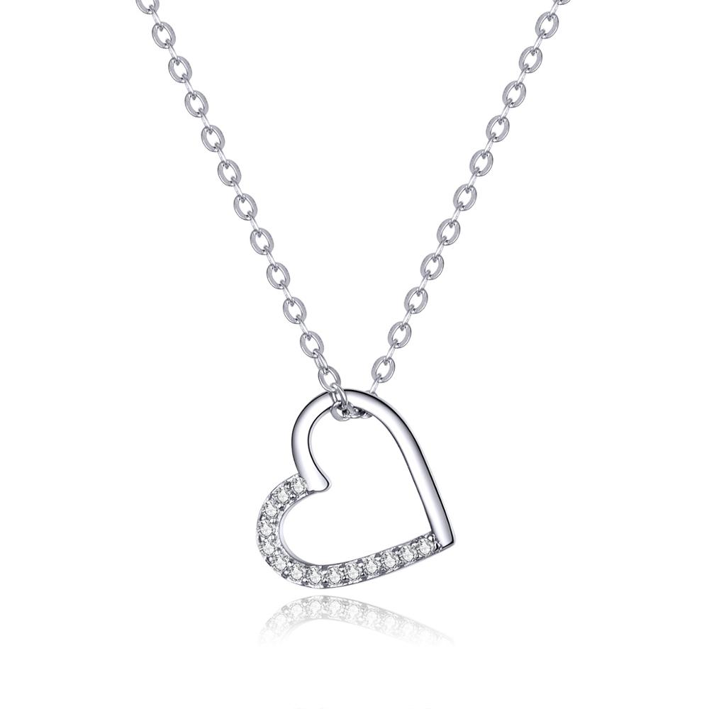 Linda\'s Jewelry Strieborný náhrdelník so zirkónmi Srdce Ag 925/1000 INH044