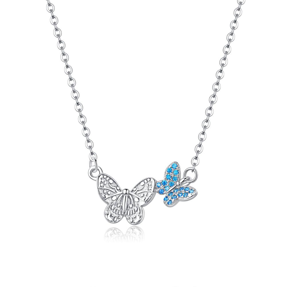 Linda\'s Jewelry Strieborný náhrdelník so zirkónmi Butterfly Effect Ag 925/1000 INH045