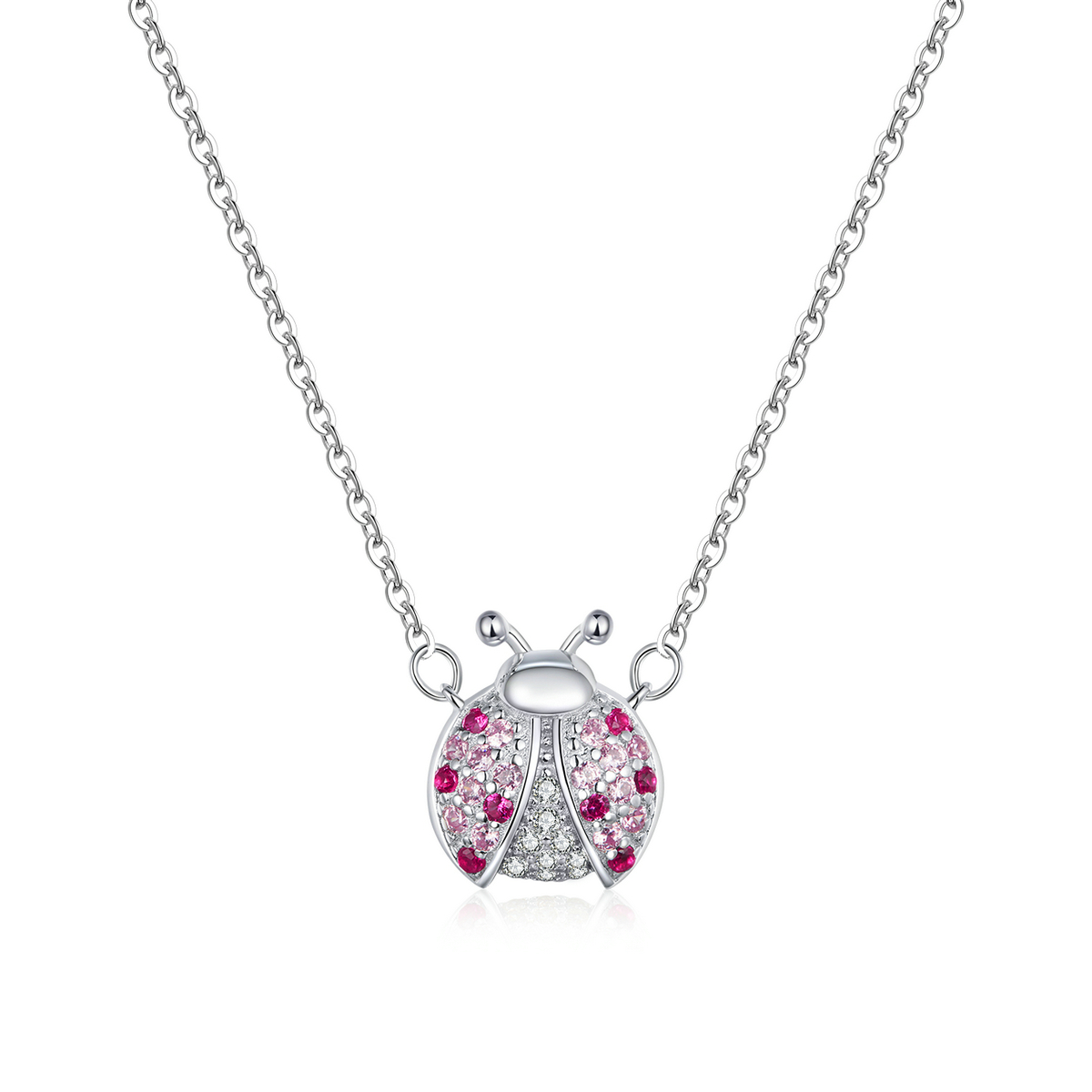 E-shop Linda's Jewelry Strieborný náhrdelník so zirkónmi Lienka Ag 925/1000 INH046