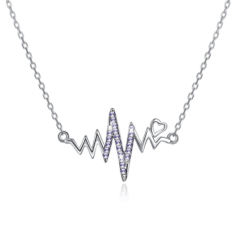 E-shop Linda's Jewelry Strieborný náhrdelník Love Srdcebeat Ag 925/1000 INH057