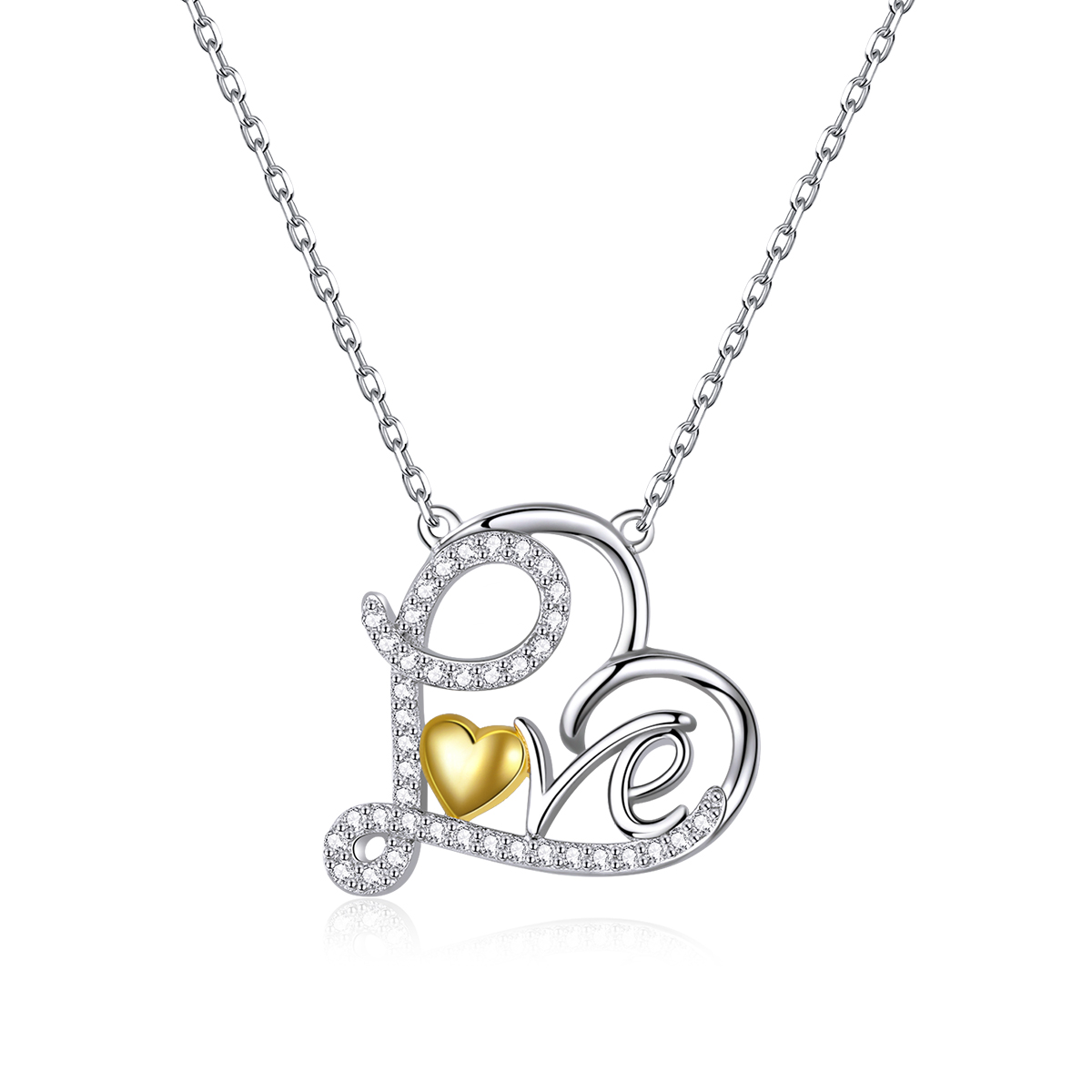 E-shop Linda's Jewelry Strieborný náhrdelník Love You Ag 925/1000 INH106