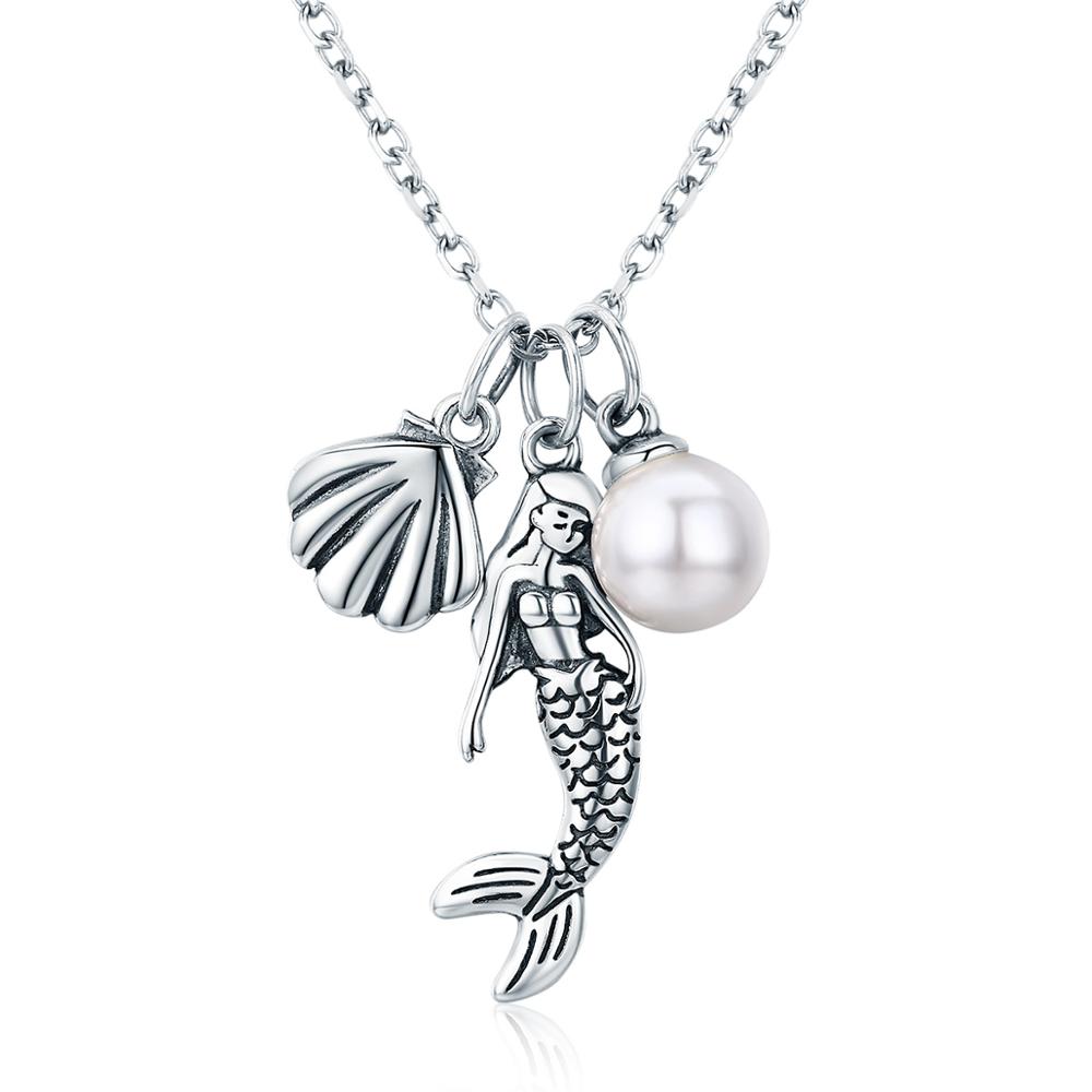 Linda\'s Jewelry Strieborný náhrdelník Morská Víla Ag 925/1000 INH125