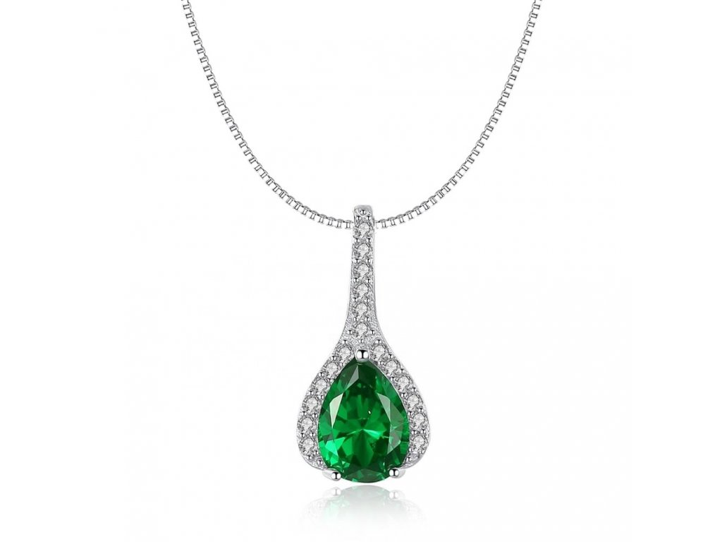 E-shop Linda's Jewelry Strieborný náhrdelník Rýdzi Zelená Ag 925/1000 INH136