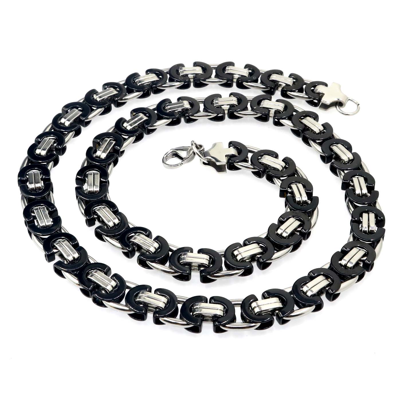 E-shop Sam's Artisans Pánsky náhrdelník Black & Steel chirurgická oceľ INHM008