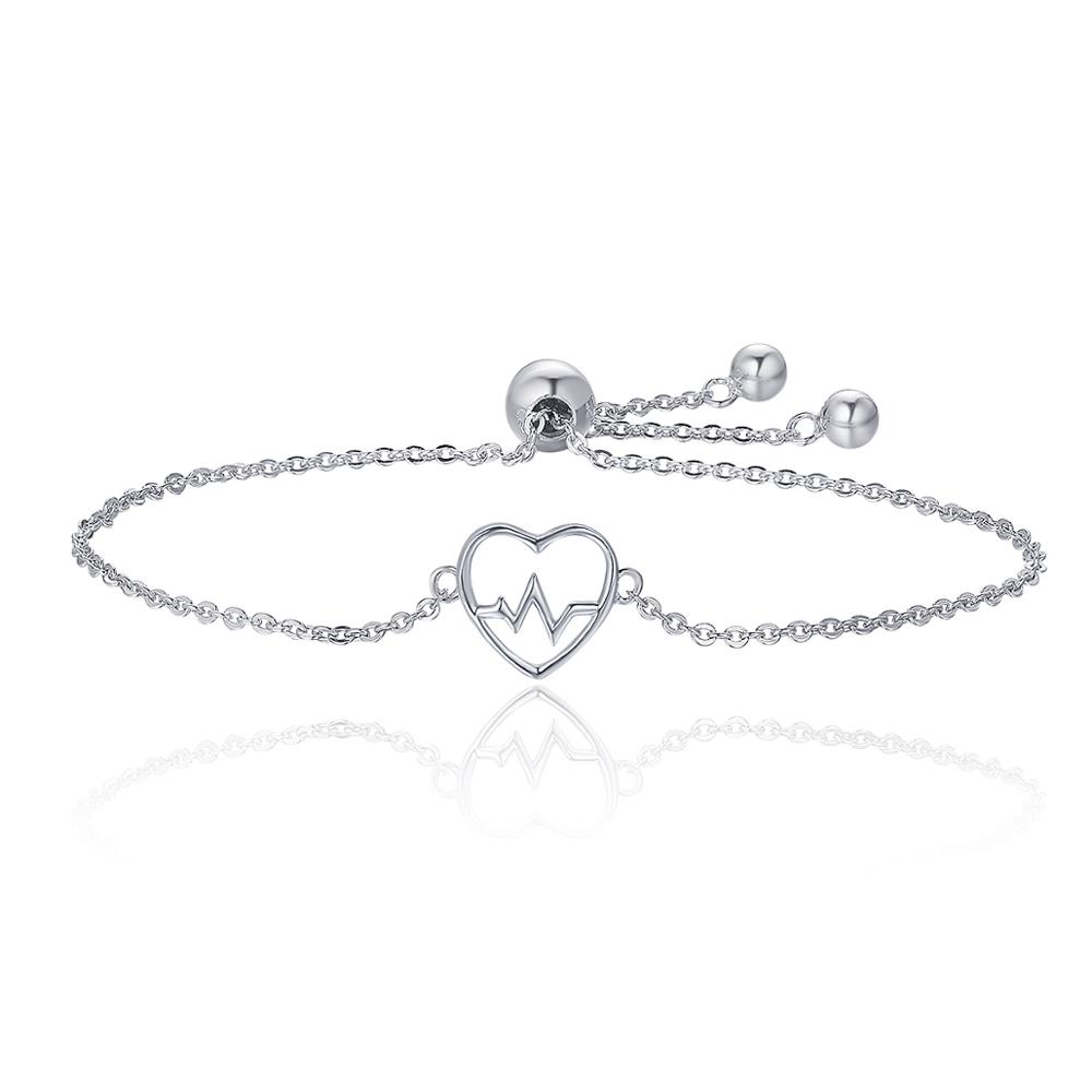 Linda\'s Jewelry Strieborný náramok Love Srdcebeat Ag 925/1000 INR072