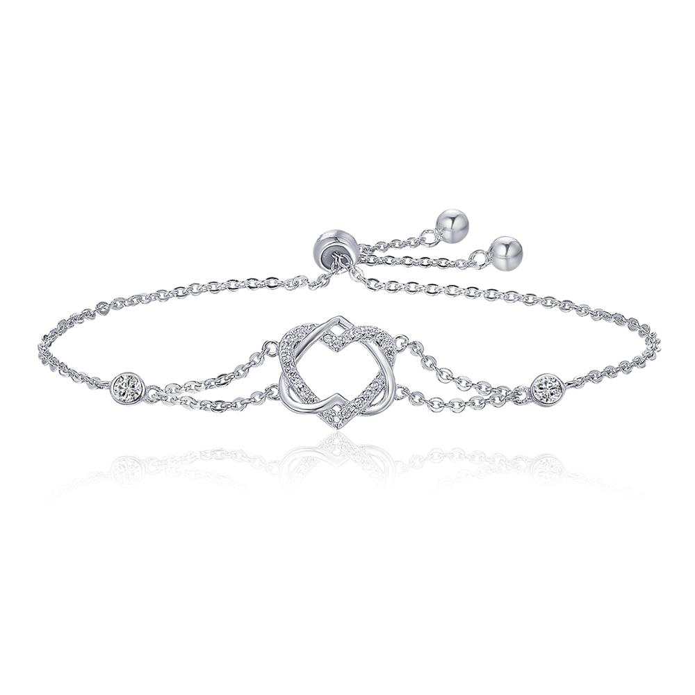 E-shop Linda's Jewelry Strieborný náramok Dvojitá srdce Ag 925/1000 INR076