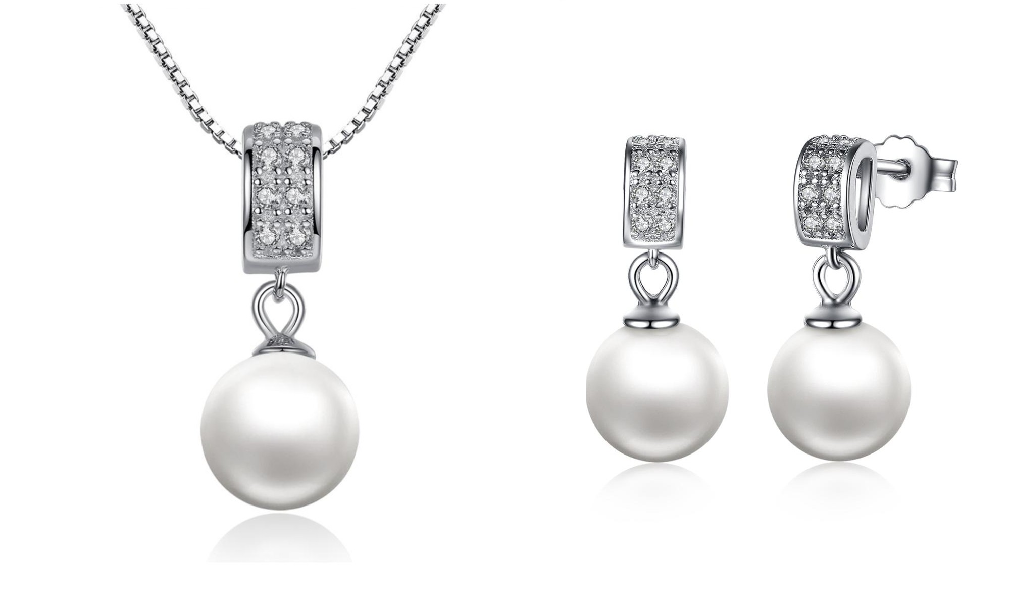 E-shop Linda's Jewelry Zvýhodnená sada šperkov Perla Elegance Ag 925/1000 IS005