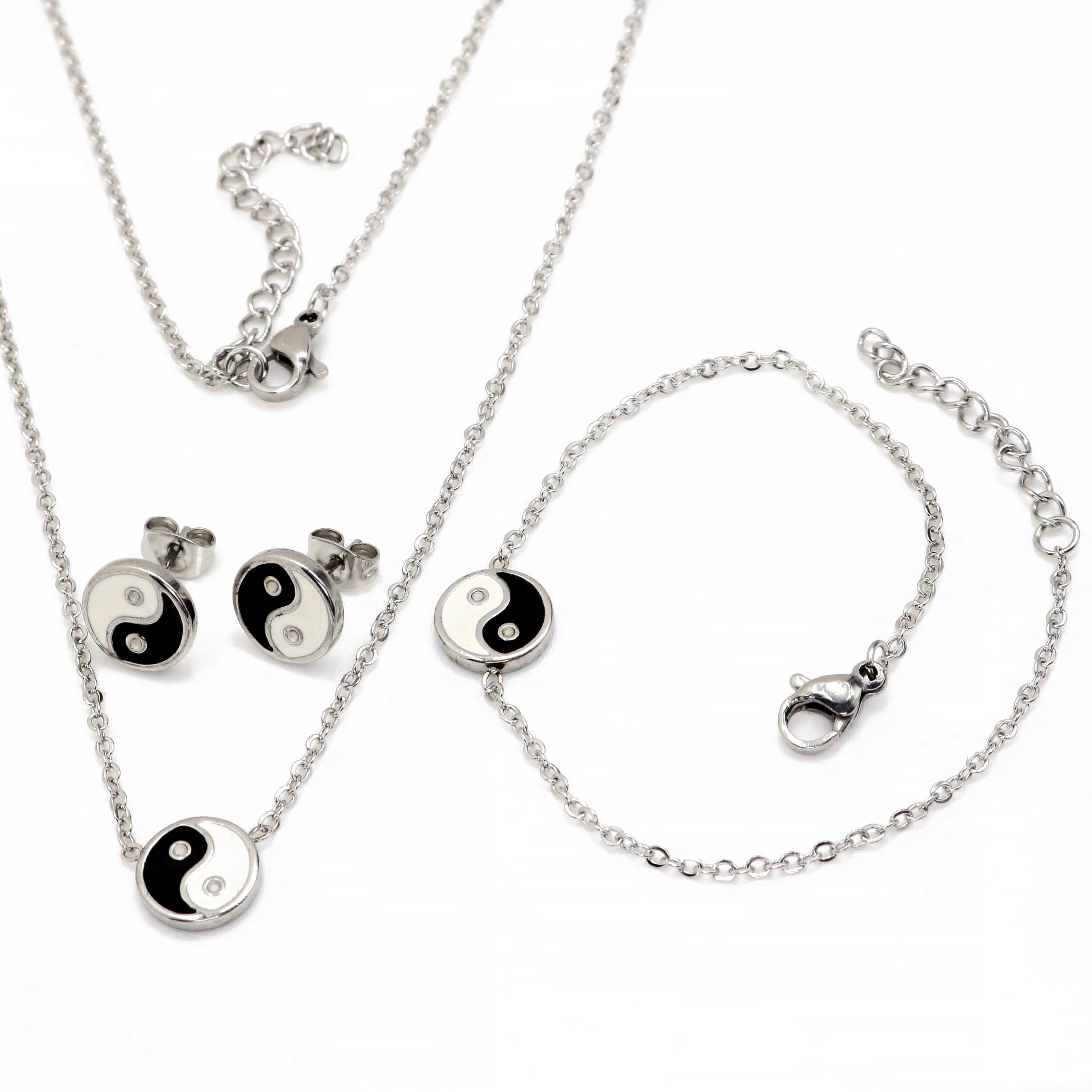 E-shop Linda's Jewelry Sada šperkov Yin Yang chirurgická oceľ IS053