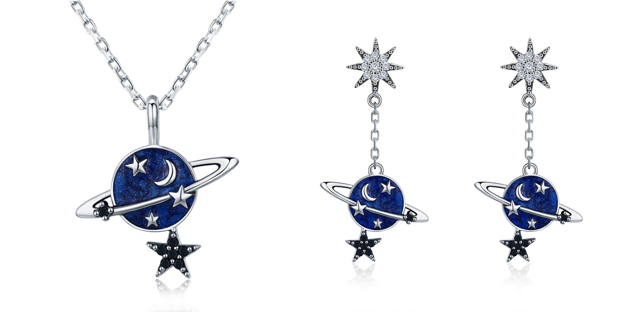 E-shop Linda's Jewelry Zvýhodnená sada šperkov Mesiac a Hviezdy Ag 925/1000 IS055