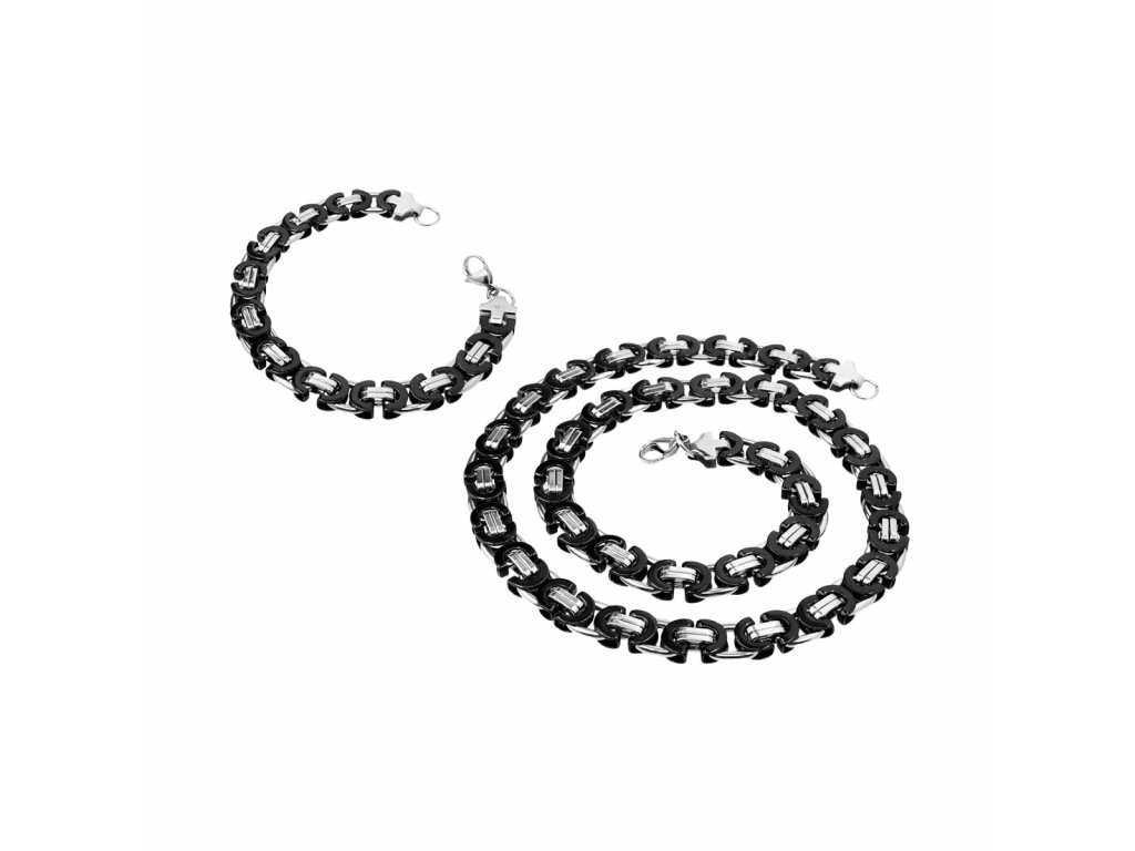 Sam's Artisans Sada šperkov Black & Steel chirurgická oceľ ISM007