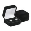 Zamatová čierna krabička Elegance na prsteň alebo napichovacie náušnice
