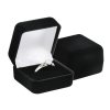 Zamatová čierna krabička Elegance na prsteň alebo napichovacie náušnice