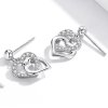 Strieborné náušnice Visiace Shiny Love Double Ag 925/1000  +Darčeková krabička zdarma