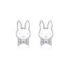 Strieborné napichovacie náušnice Biely Zajačik Ag 925/1000  +Darčeková krabička zdarma +Silikónová ochranná zarážka zdarma