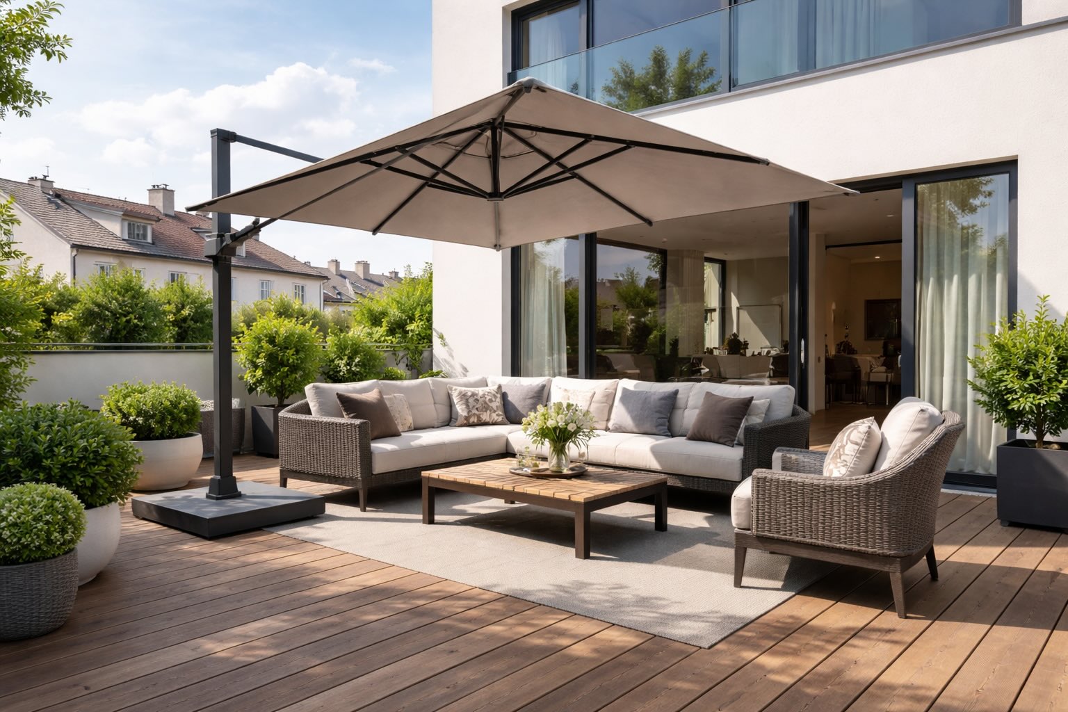 Jak správně zastínit terasu: co si ujasnit před výběrem