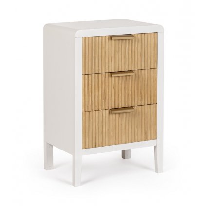 Dřevěný noční stolek CHARLEY bílý 62x40 cm