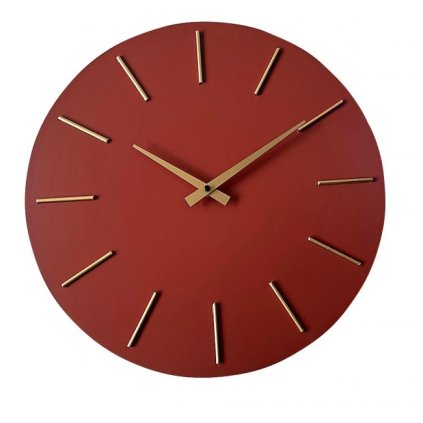 Nástěnné hodiny TIMELINE cihlové 40 cm