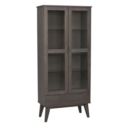 Prosklený kabinet FILIPPA tmavě hnědý