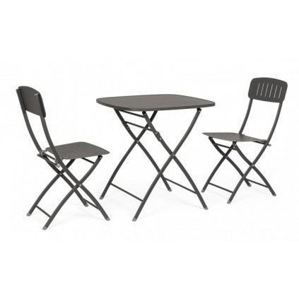 Zahradní sestava stolku a jídelních židlí YVONNE černá