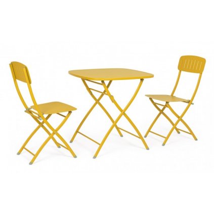 Zahradní set stolku a jídelních židlí YVONNE žlutá