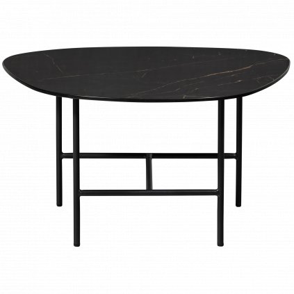 Konferenční stolek VAJEN černý s mramorovým vzorem 38x70x70 cm