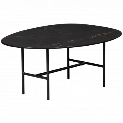 Konferenční stolek VAJEN černý s mramorovým vzorem 34x80x60 cm