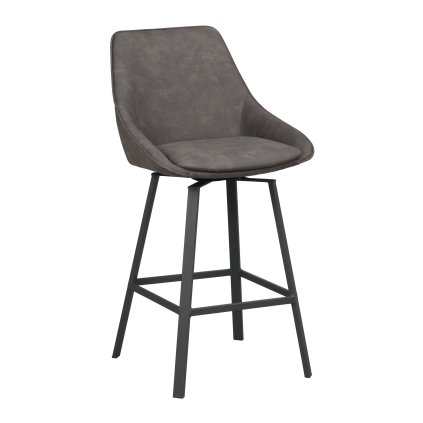 Barová židle ALISON tmavě šedá s černými kovovými nohami