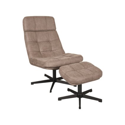 Relaxfauteuil Alvar Ottomane 53x57x83 Cm Taupe Micro Suede Perspectief v2 (1)