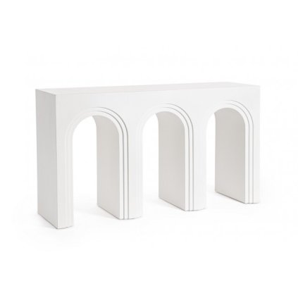 Konzolový stolek RHOME bílý 140 cm 3 oblouky