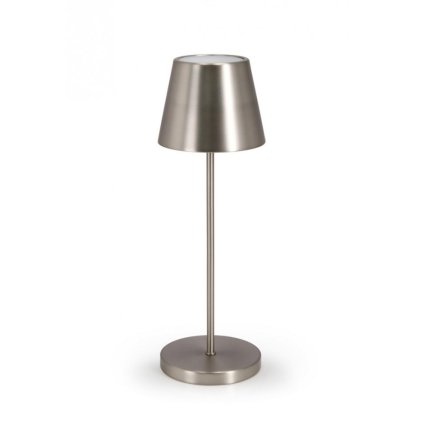 Zahradní stolní LED lampa ETNA 38 cm stříbrná