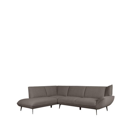 Pohovka do tvaru L PESARO Hnědá 247cm levá